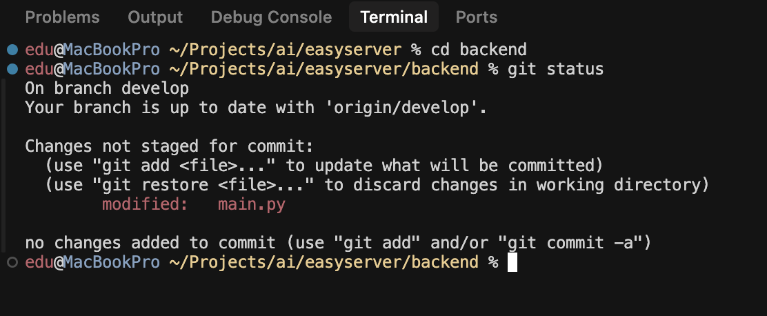 Git status visualization
